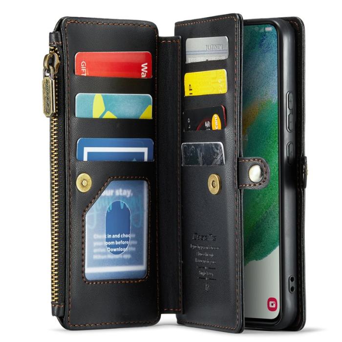Caseme - CASEME C36 Läderfodral för Samsung Galaxy S21 FE 5G - Svart