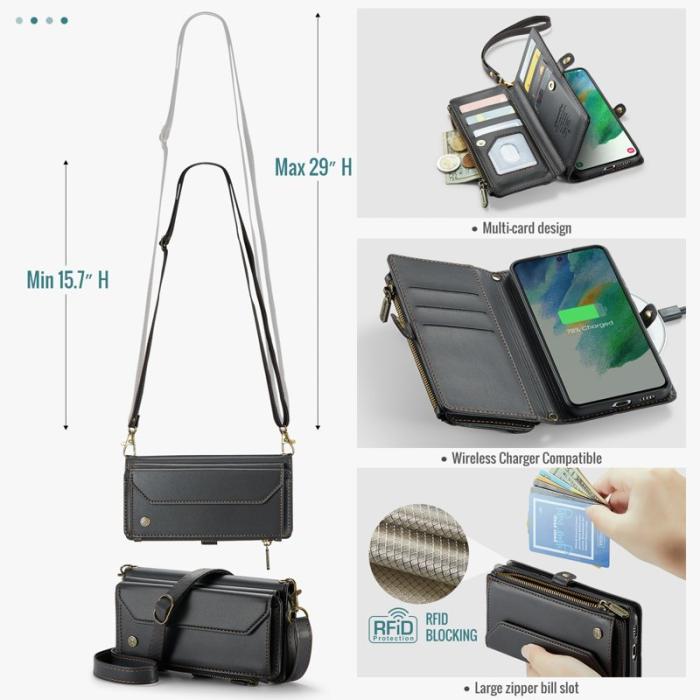 Caseme - CASEME C36 Läderfodral för Samsung Galaxy S21 FE 5G - Svart