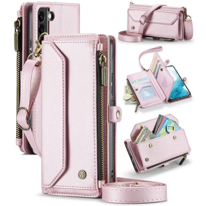 Caseme - CASEME C36 Läderfodral för Samsung Galaxy S22+ 5G - Rosa