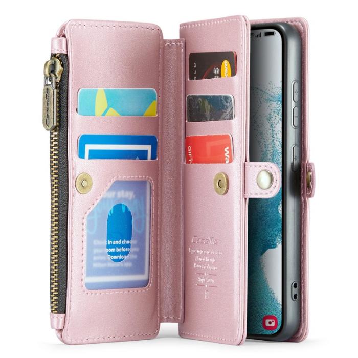 Caseme - CASEME C36 Läderfodral för Samsung Galaxy S22+ 5G - Rosa