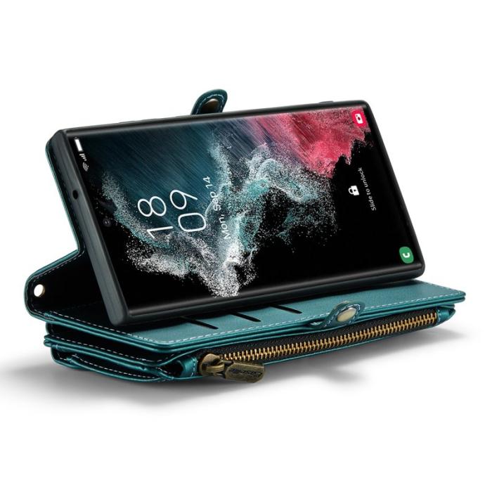 Caseme - CASEME C36 Läderfodral för Samsung Galaxy S22 Ultra 5G - Grön
