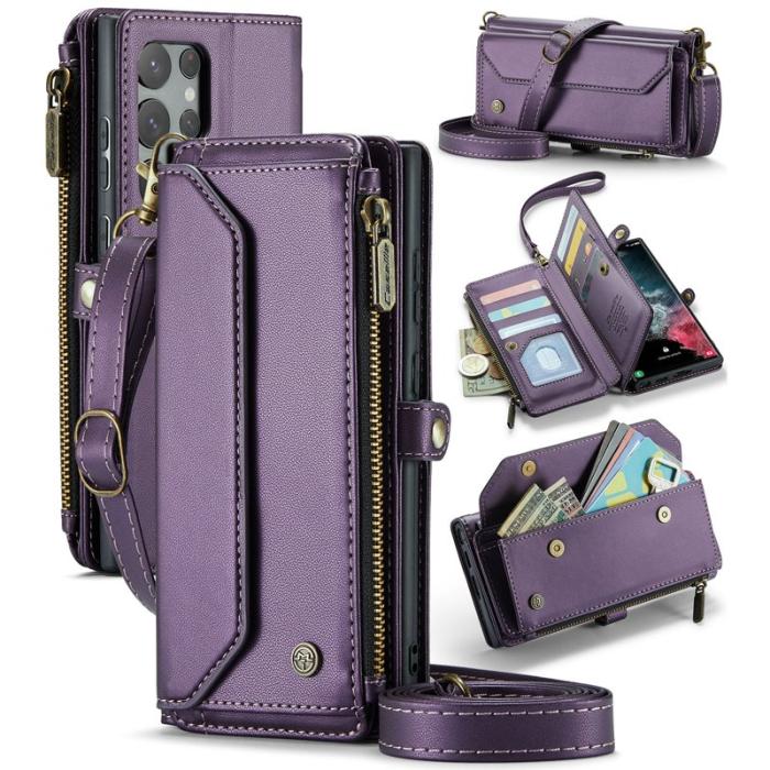 Caseme - CASEME C36 Läderfodral för Samsung Galaxy S22 Ultra 5G - Lila