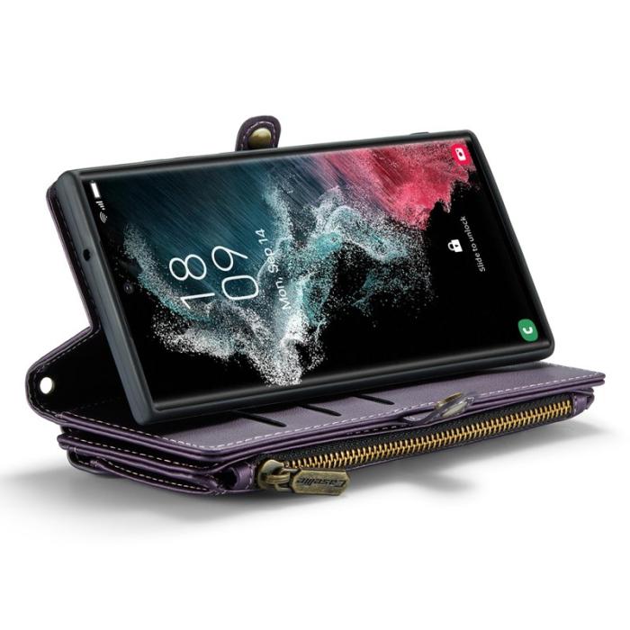 Caseme - CASEME C36 Läderfodral för Samsung Galaxy S22 Ultra 5G - Lila