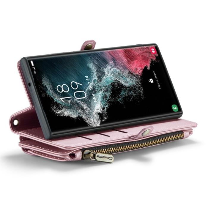 Caseme - CASEME C36 Läderfodral för Samsung Galaxy S22 Ultra 5G - Rosa