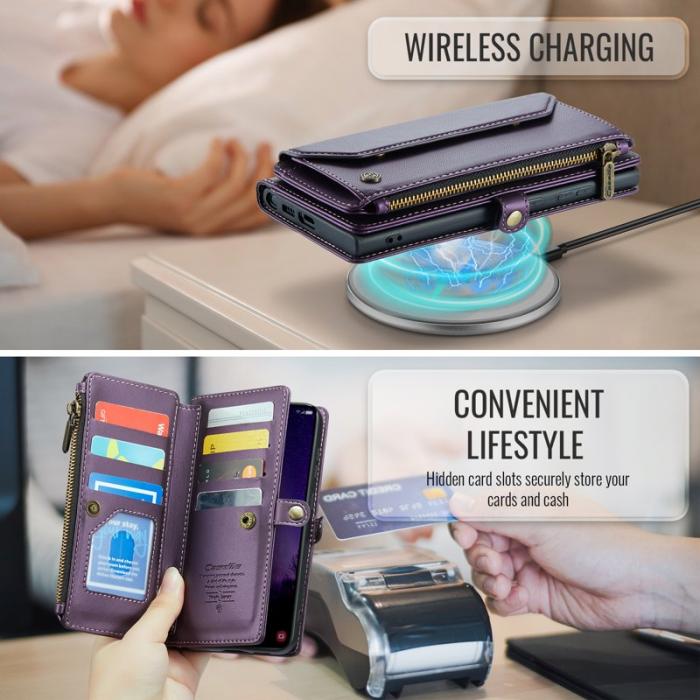 Caseme - CASEME C36 Läderfodral för Samsung Galaxy S24 FE - Lila