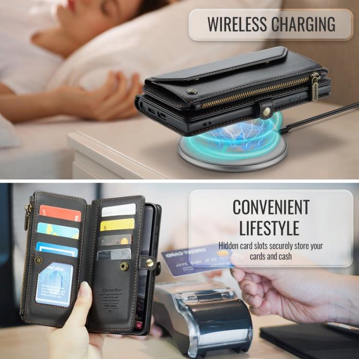 Caseme - CASEME C36 Läderfodral för Samsung Galaxy S24 FE - Svart