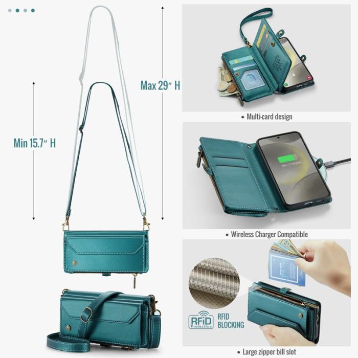 Caseme - CASEME C36 Läderfodral för Samsung Galaxy S24+ - Grön