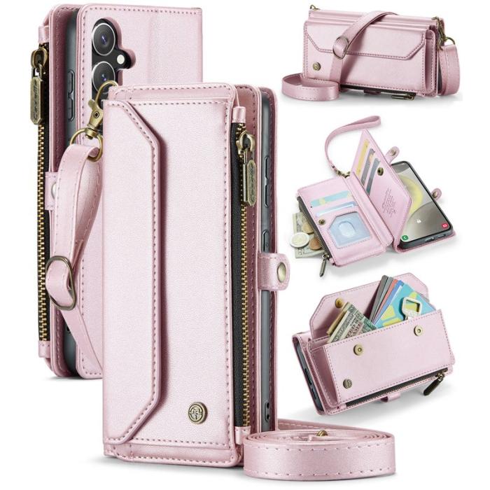 Caseme - CASEME C36 Läderfodral för Samsung Galaxy S24+ - Rosa