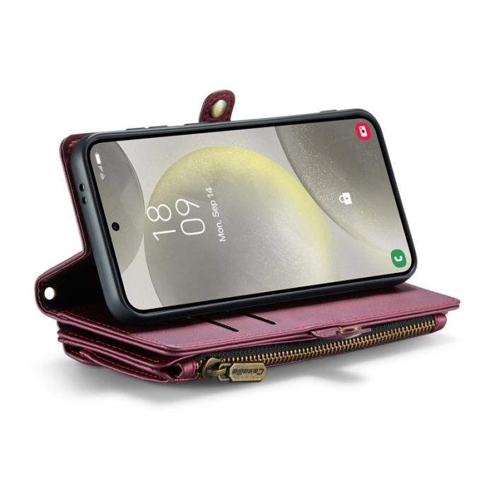 Caseme - CASEME C36 Läderfodral för Samsung Galaxy S24+ - Vinröd