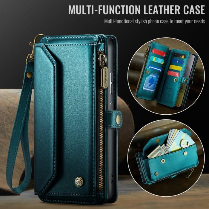 Caseme - CASEME C36 Läderfodral för Samsung Galaxy S25 Edge - Grön