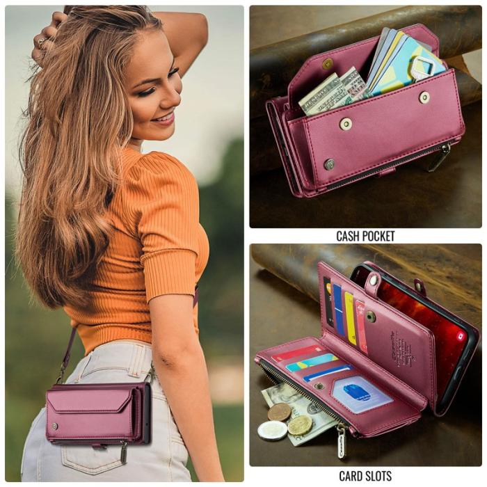 Caseme - CASEME C36 Läderfodral för Samsung Galaxy S25 FE - Röd