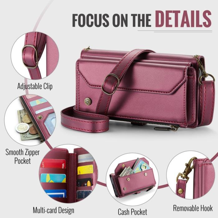 Caseme - CASEME C36 Läderfodral för Samsung Galaxy S25 FE - Röd