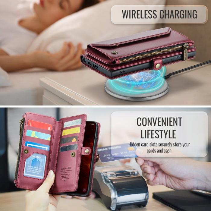 Caseme - CASEME C36 Läderfodral för Samsung Galaxy S25 FE - Röd