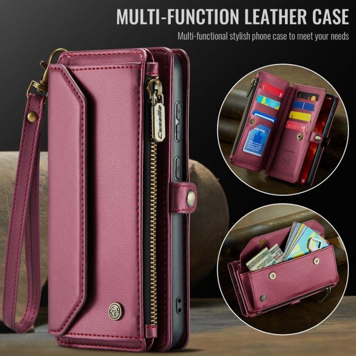Caseme - CASEME C36 Läderfodral för Samsung Galaxy S25 FE - Röd