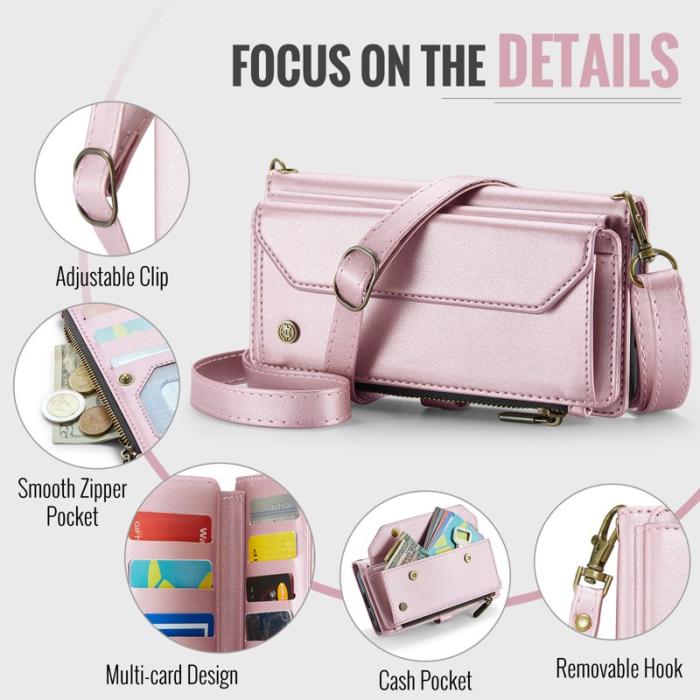 Caseme - CASEME C36 Läderfodral för Samsung Galaxy S25 FE - Rosa