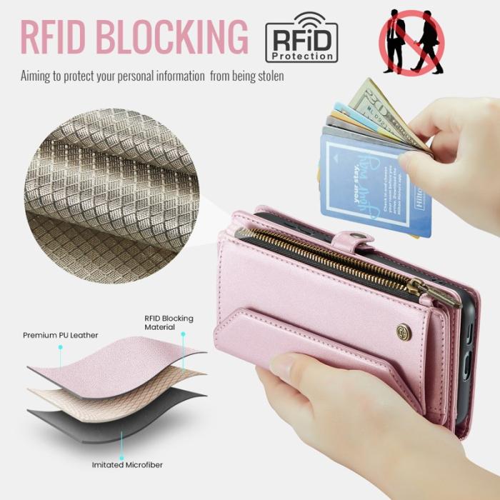 Caseme - CASEME C36 Läderfodral för Samsung Galaxy S25 FE - Rosa