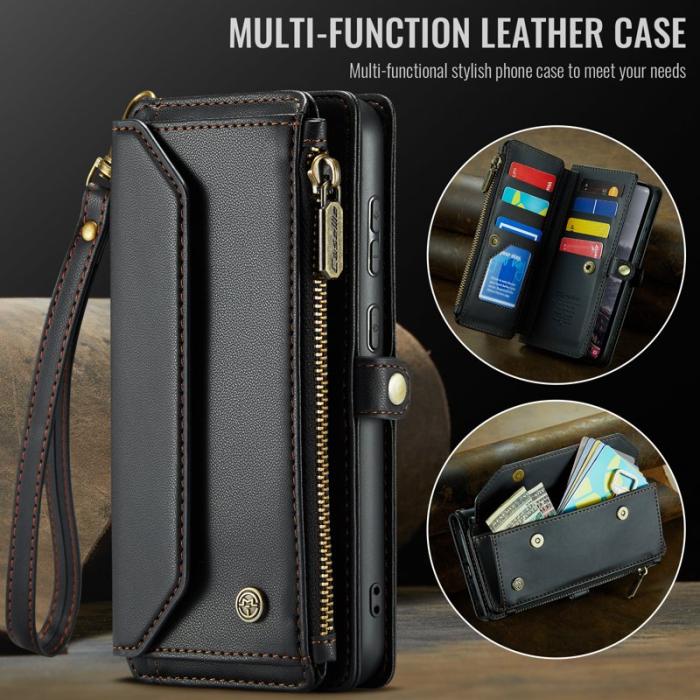 Caseme - CASEME C36 Läderfodral för Samsung Galaxy S25 FE - Svart