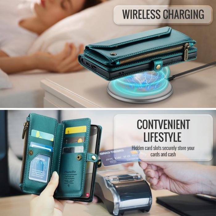 Caseme - CASEME C36 Läderfodral för Samsung Galaxy S25+ - Grön