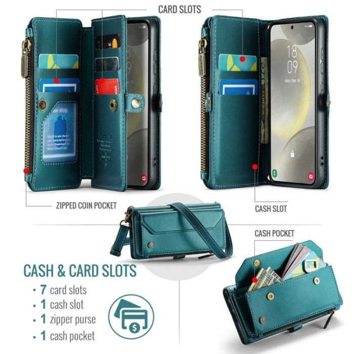 Caseme - CASEME C36 Läderfodral för Samsung Galaxy S25+ - Grön