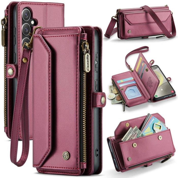 Caseme - CASEME C36 Läderfodral för Samsung Galaxy S25 - Röd