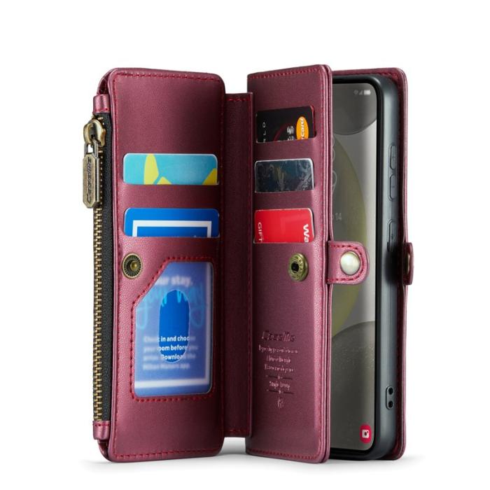 Caseme - CASEME C36 Läderfodral för Samsung Galaxy S25 - Röd