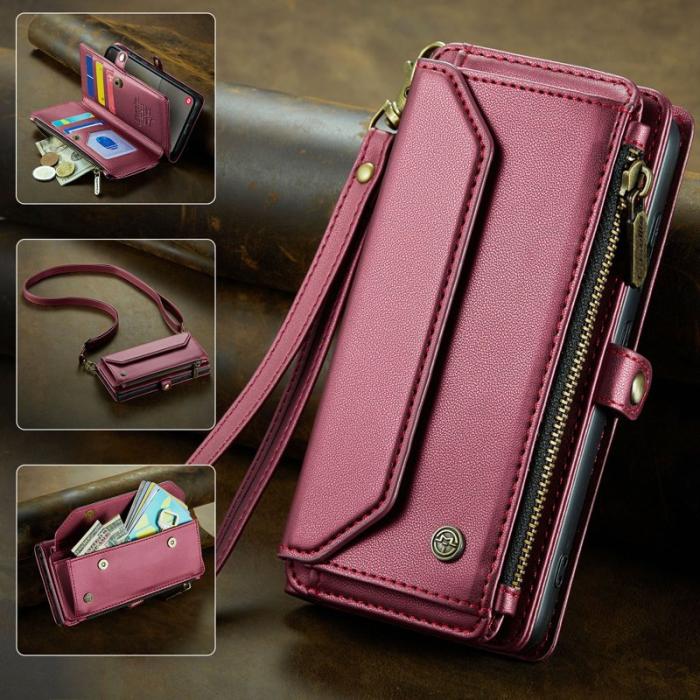 Caseme - CASEME C36 Läderfodral för Samsung Galaxy S25 - Röd