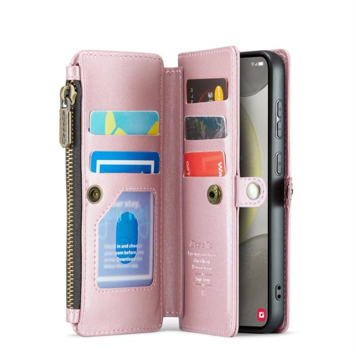 Caseme - CASEME C36 Läderfodral för Samsung Galaxy S25 - Rosa