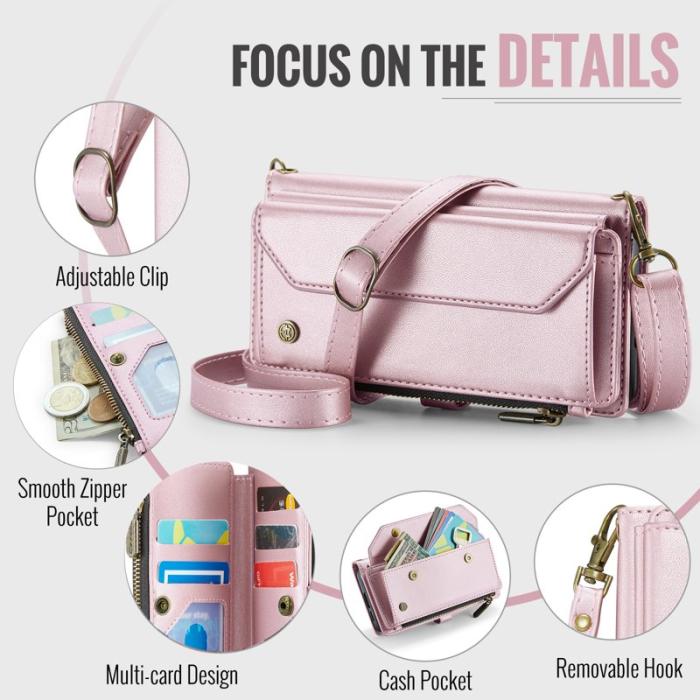 Caseme - CASEME C36 Läderfodral för Samsung Galaxy S25 - Rosa