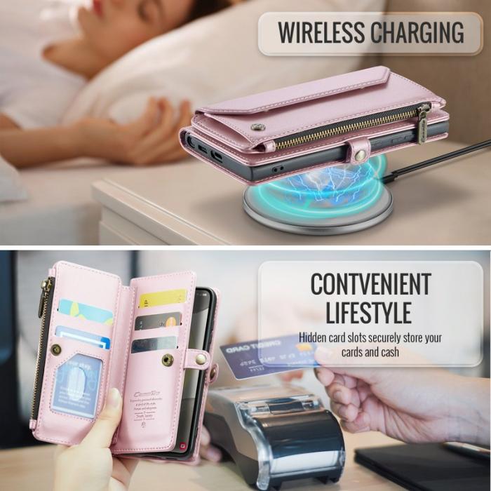 Caseme - CASEME C36 Läderfodral för Samsung Galaxy S25 - Rosa