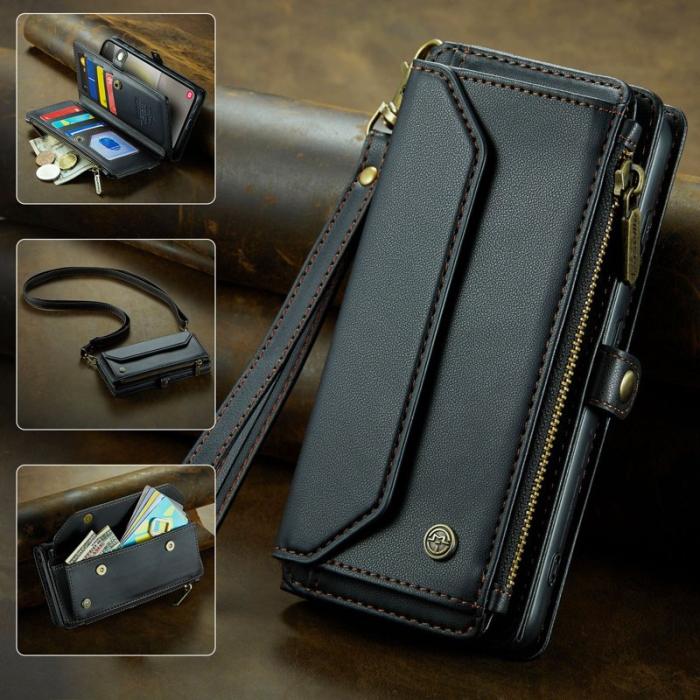 Caseme - CASEME C36 Läderfodral för Samsung Galaxy S25+ - Svart