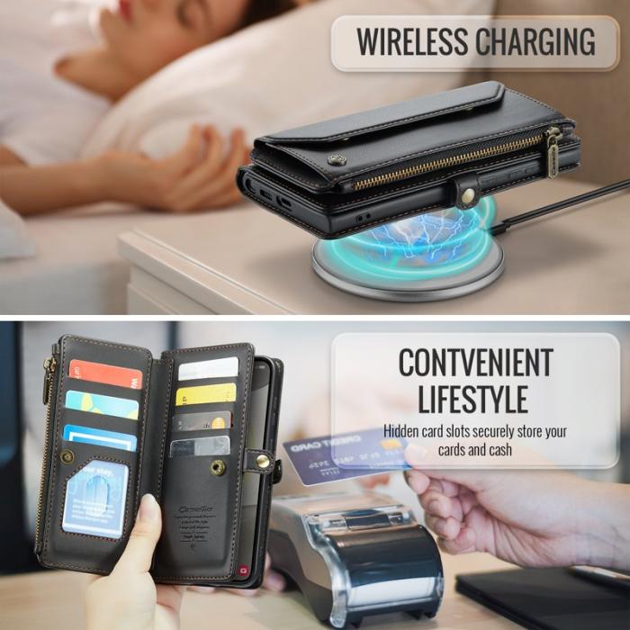 Caseme - CASEME C36 Läderfodral för Samsung Galaxy S25+ - Svart