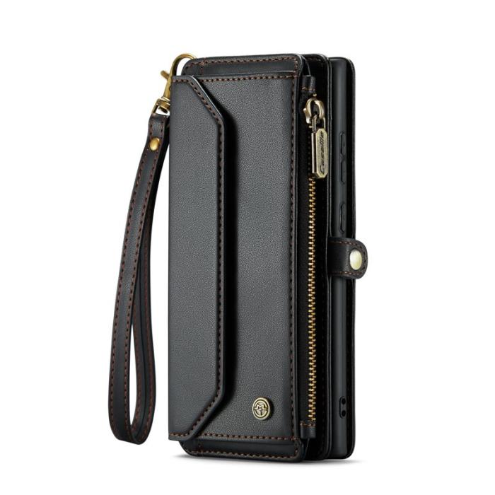 Caseme - CASEME C36 Läderfodral för Samsung Galaxy S25 Ultra - Svart