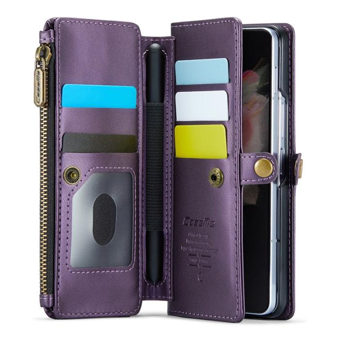 Caseme - CASEME C36 Läderfodral för Samsung Galaxy Z Fold3 5G - Lila