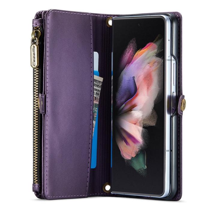 Caseme - CASEME C36 Läderfodral för Samsung Galaxy Z Fold3 5G - Lila