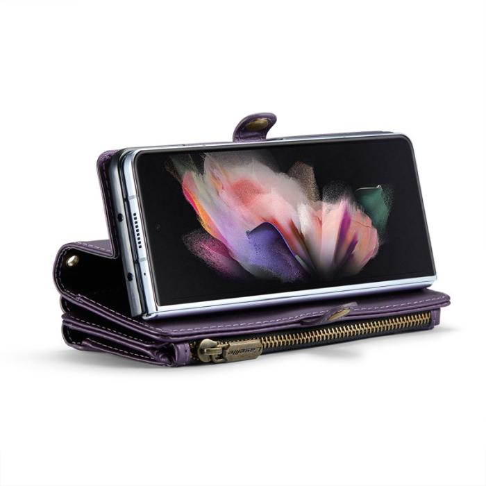 Caseme - CASEME C36 Läderfodral för Samsung Galaxy Z Fold3 5G - Lila