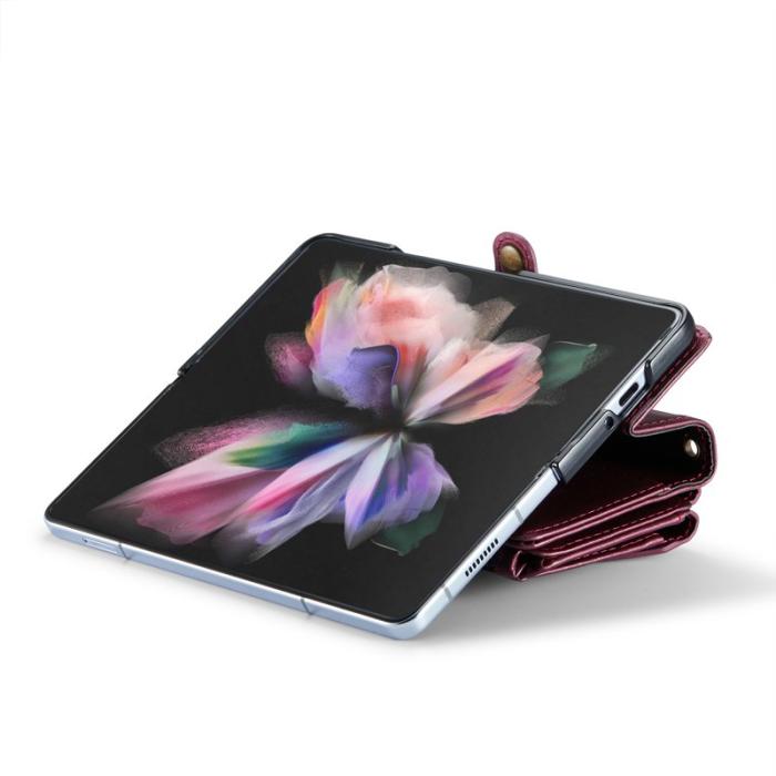 Caseme - CASEME C36 Läderfodral för Samsung Galaxy Z Fold3 5G - Vinröd