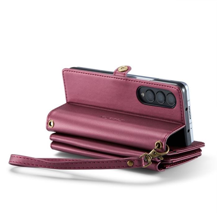 Caseme - CASEME C36 Läderfodral för Samsung Galaxy Z Fold3 5G - Vinröd