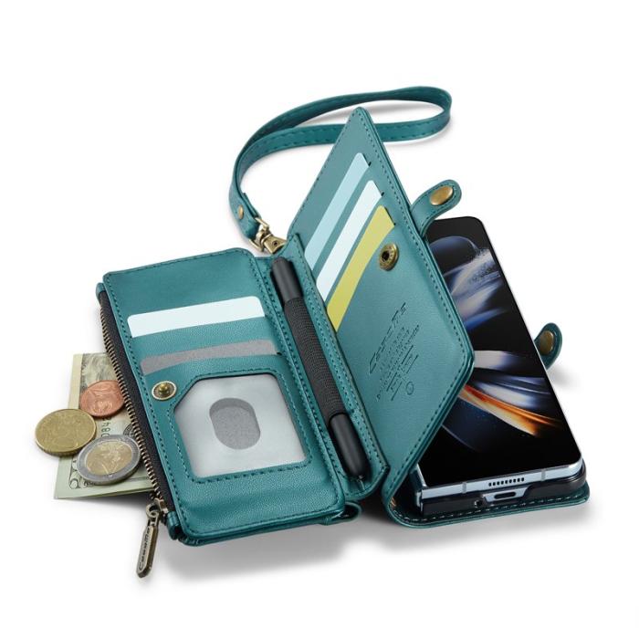Caseme - CASEME C36 Läderfodral för Samsung Galaxy Z Fold4 5G - Grön