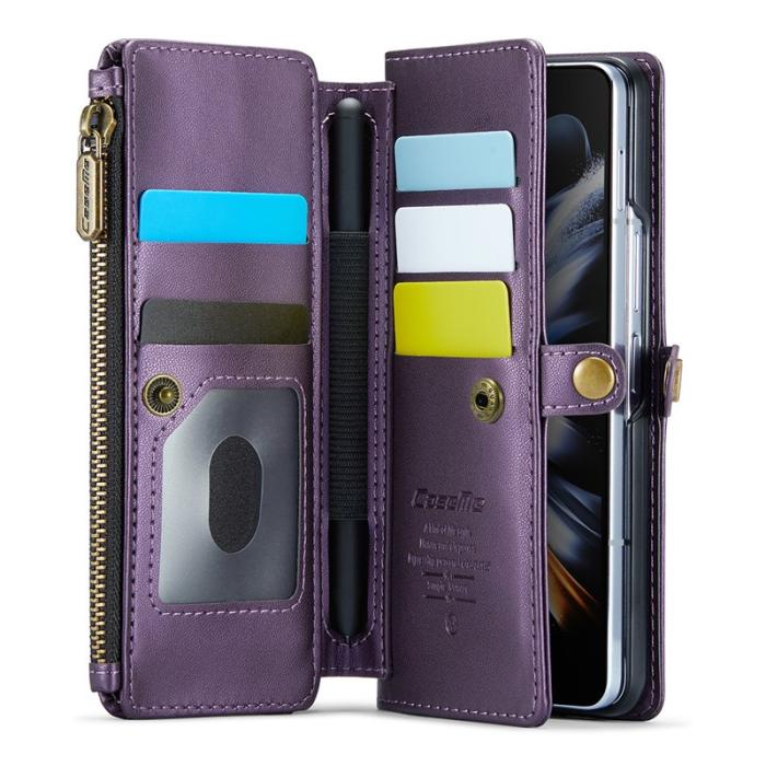 Caseme - CASEME C36 Läderfodral för Samsung Galaxy Z Fold4 5G - Lila
