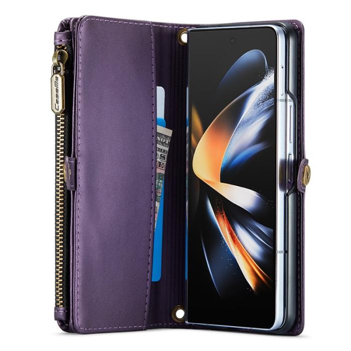 Caseme - CASEME C36 Läderfodral för Samsung Galaxy Z Fold4 5G - Lila