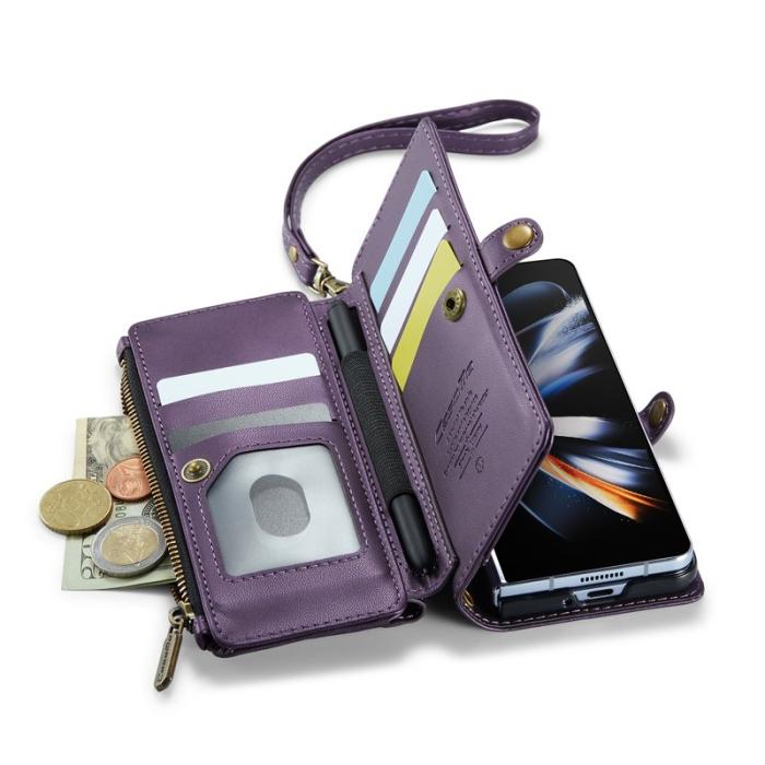 Caseme - CASEME C36 Läderfodral för Samsung Galaxy Z Fold4 5G - Lila