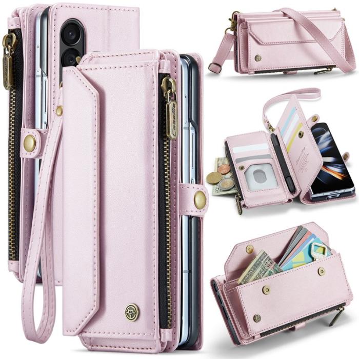 Caseme - CASEME C36 Läderfodral för Samsung Galaxy Z Fold4 5G - Rosa