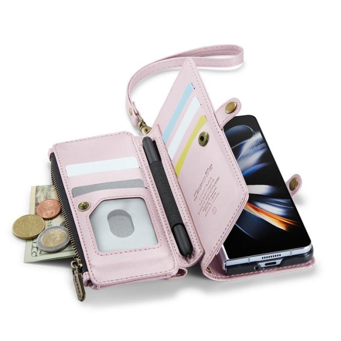 Caseme - CASEME C36 Läderfodral för Samsung Galaxy Z Fold4 5G - Rosa