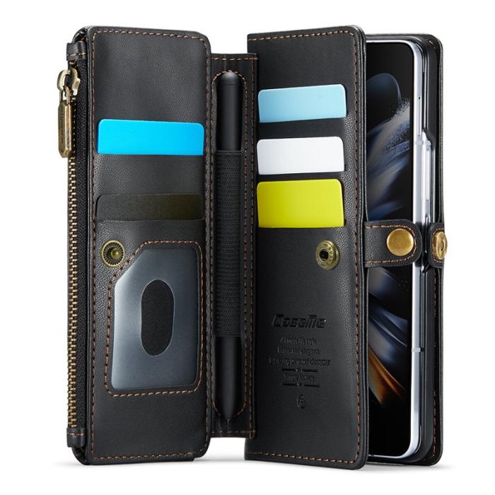 Caseme - CASEME C36 Läderfodral för Samsung Galaxy Z Fold4 5G - Svart