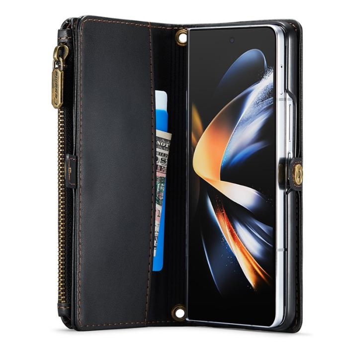 Caseme - CASEME C36 Läderfodral för Samsung Galaxy Z Fold4 5G - Svart