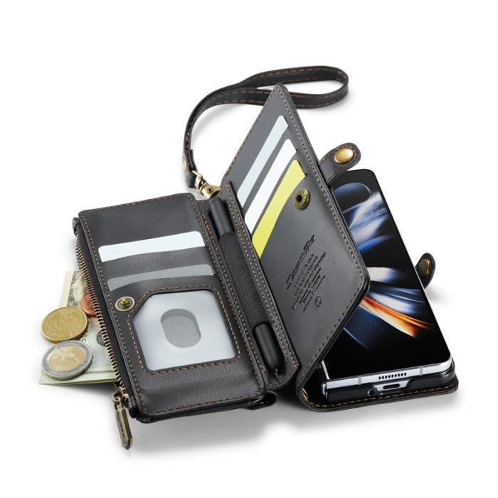 Caseme - CASEME C36 Läderfodral för Samsung Galaxy Z Fold4 5G - Svart