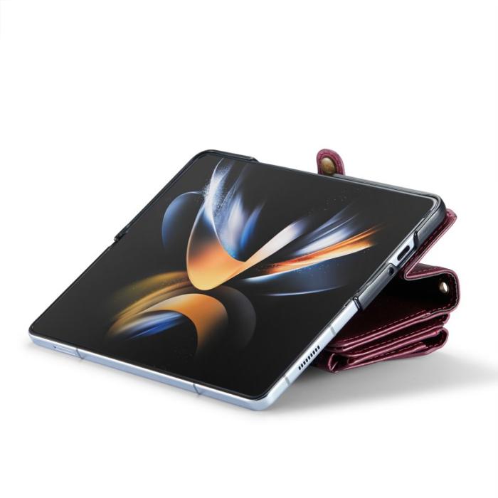 Caseme - CASEME C36 Läderfodral för Samsung Galaxy Z Fold4 5G - Vinröd