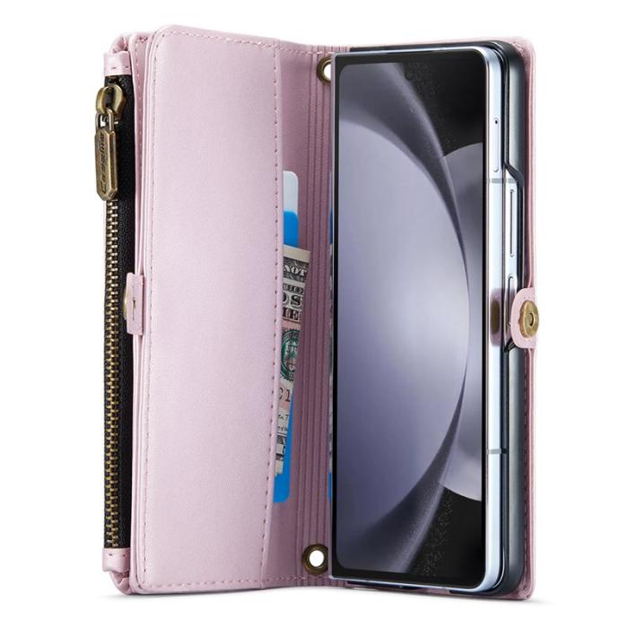 Caseme - CASEME C36 Läderfodral för Samsung Galaxy Z Fold5 - Rosa