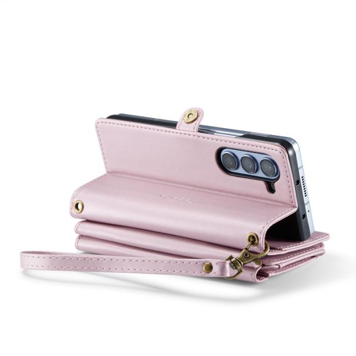 Caseme - CASEME C36 Läderfodral för Samsung Galaxy Z Fold5 - Rosa