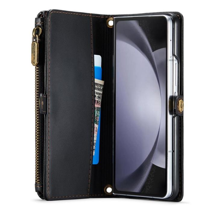 Caseme - CASEME C36 Läderfodral för Samsung Galaxy Z Fold5 - Svart